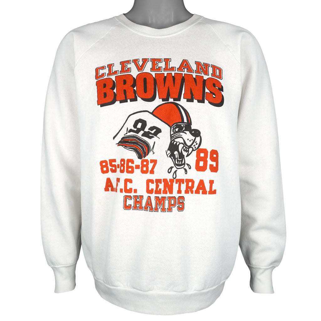 NFL - Cleveland Browns Central Division Champs Crew Neck Sweatshirt 1989 Medium Vintage Retro Football