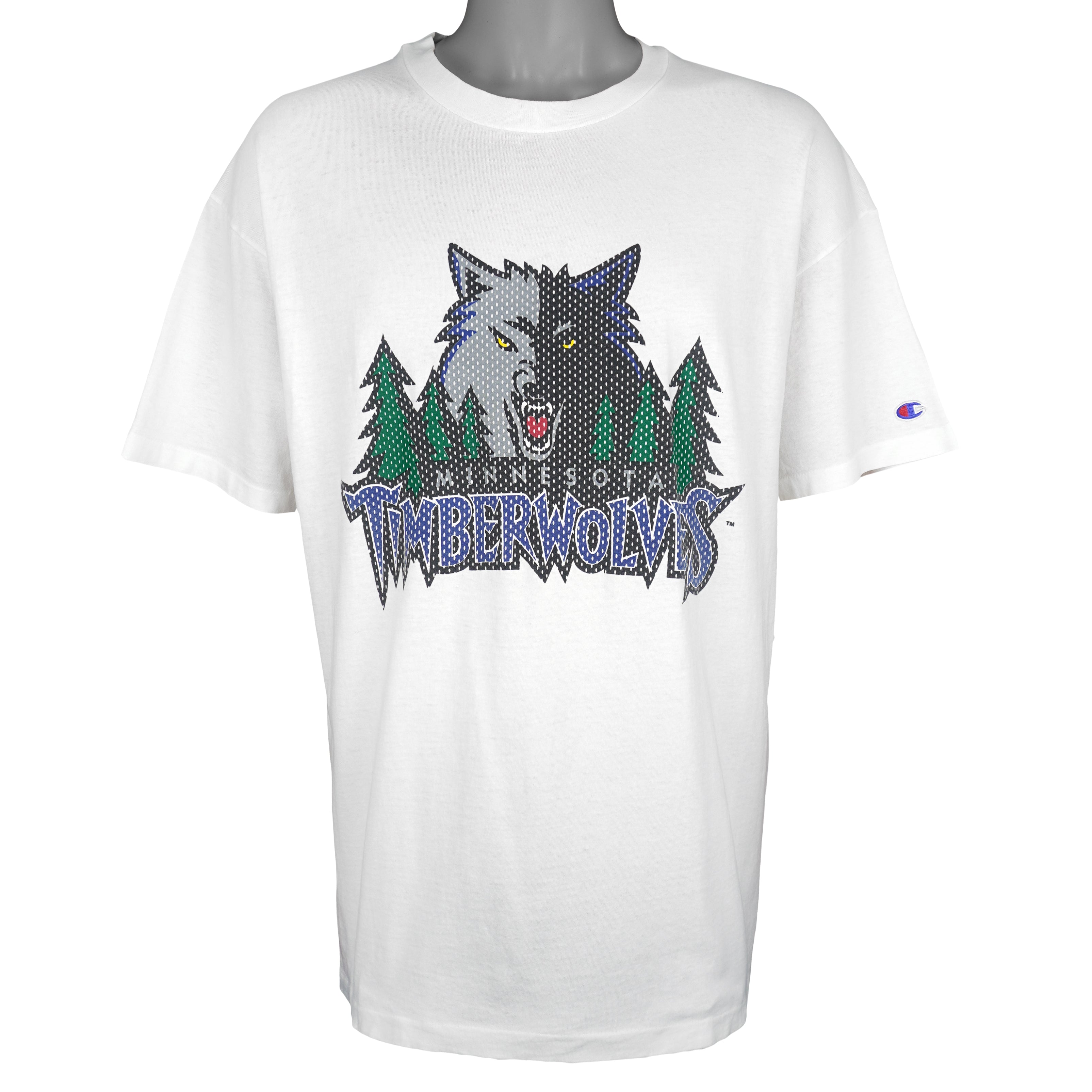 Champion - Minnesota Timberwolves Single Stitch T-Shirt 1990s X-Large Vintage Retro Basketball