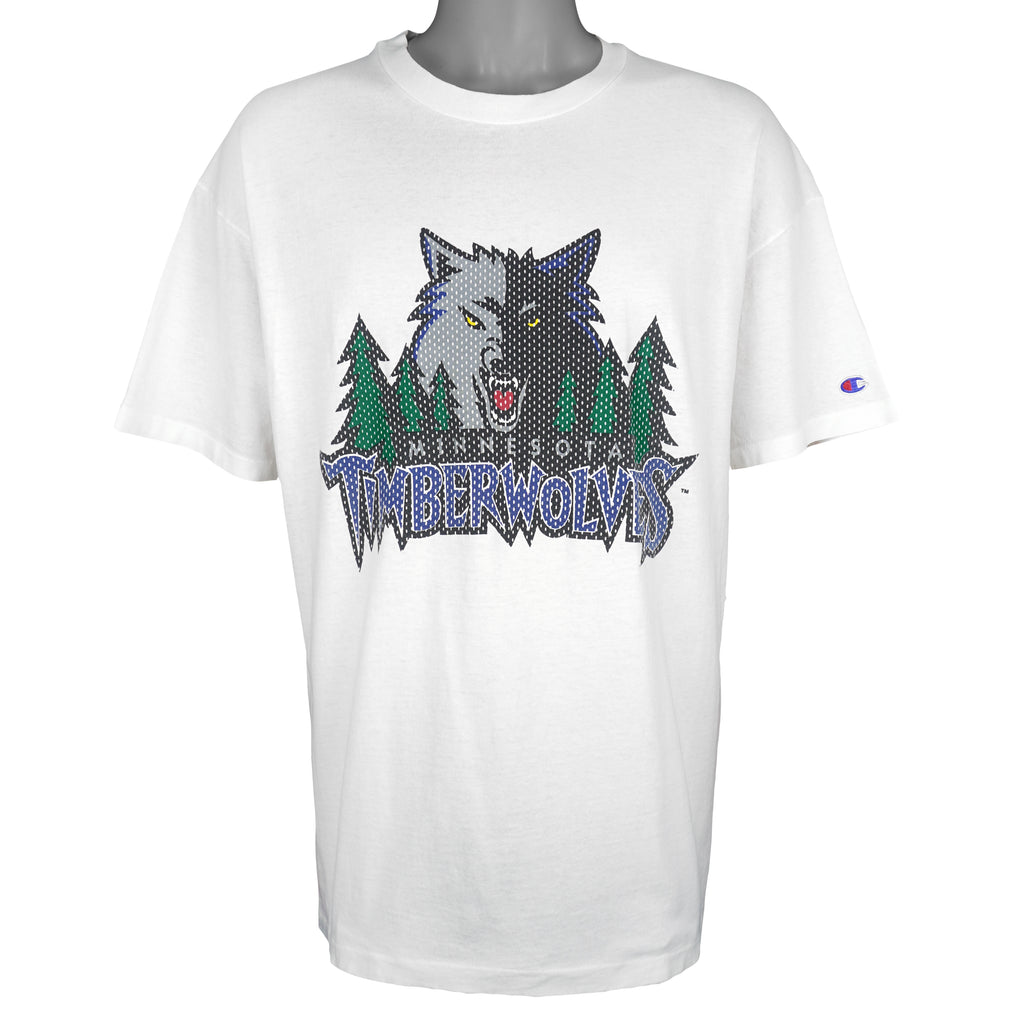 Champion - Minnesota Timberwolves Single Stitch T-Shirt 1990s X-Large Vintage Retro Basketball
