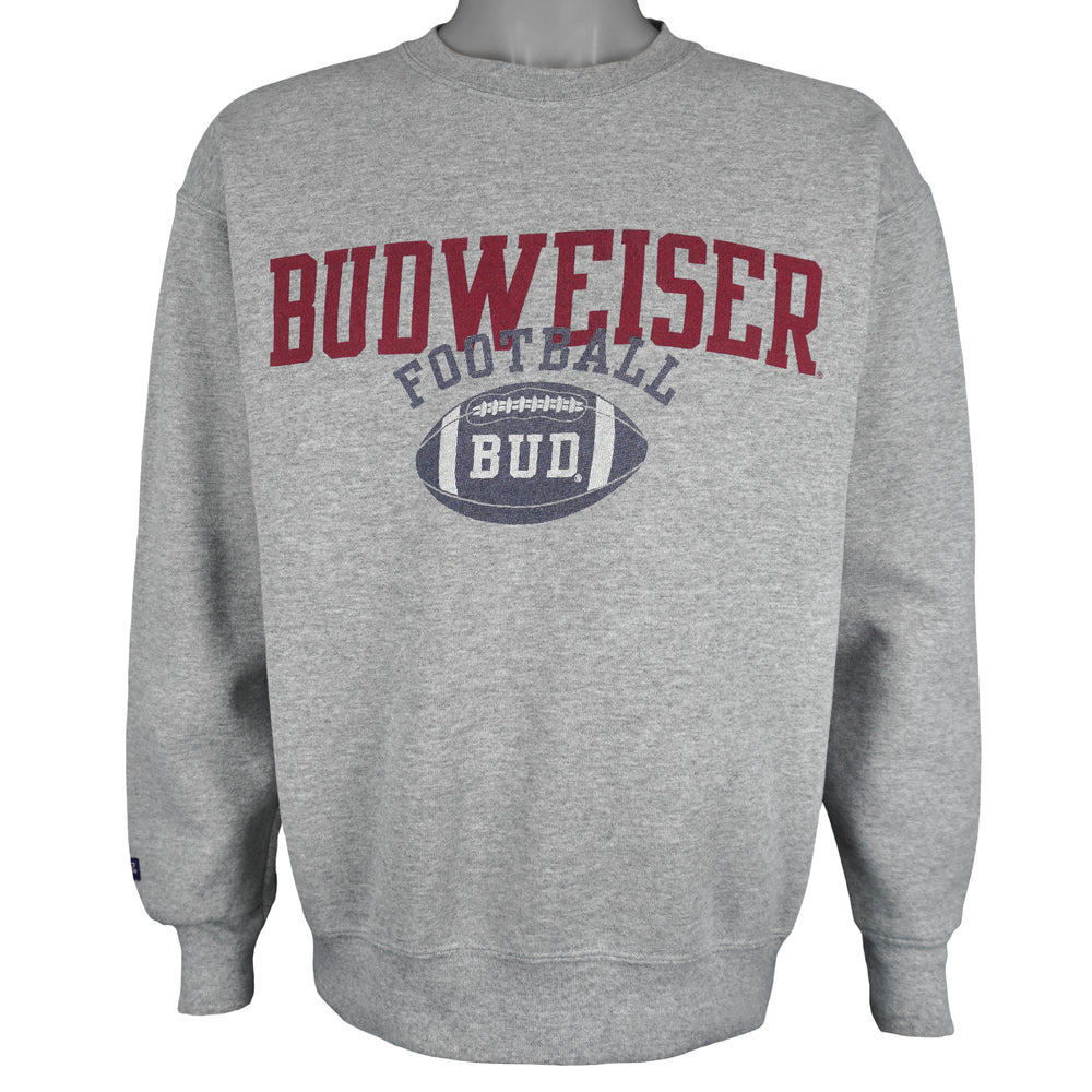 Budweiser (Jansport) - Bud Football Crew Neck Sweatshirt 1990s Medium Vintage Retro