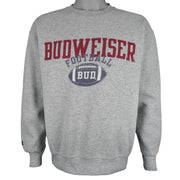 Budweiser (Jansport) - Bud Football Crew Neck Sweatshirt 1990s Medium Vintage Retro