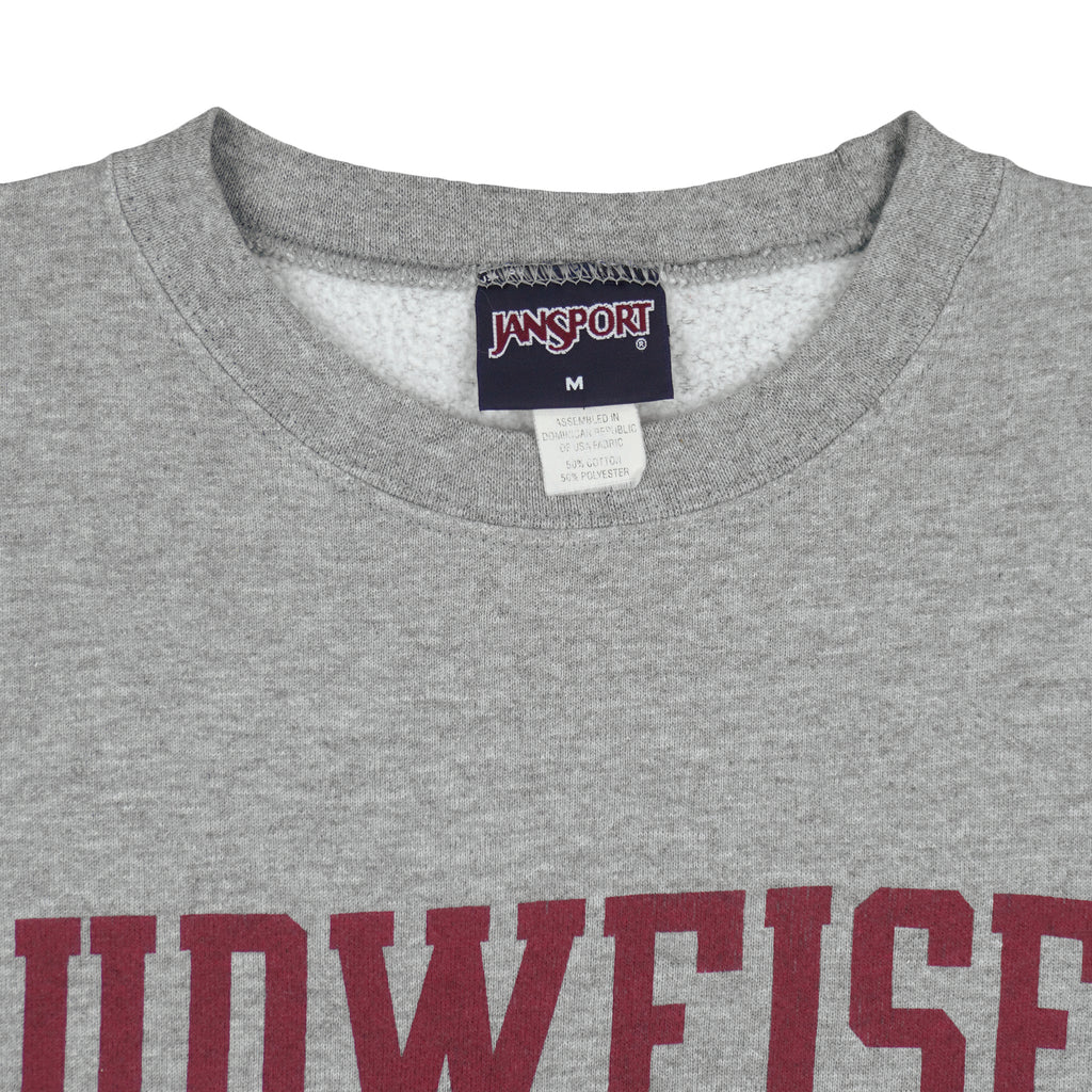 Budweiser (Jansport) - Bud Football Crew Neck Sweatshirt 1990s Medium Vintage Retro