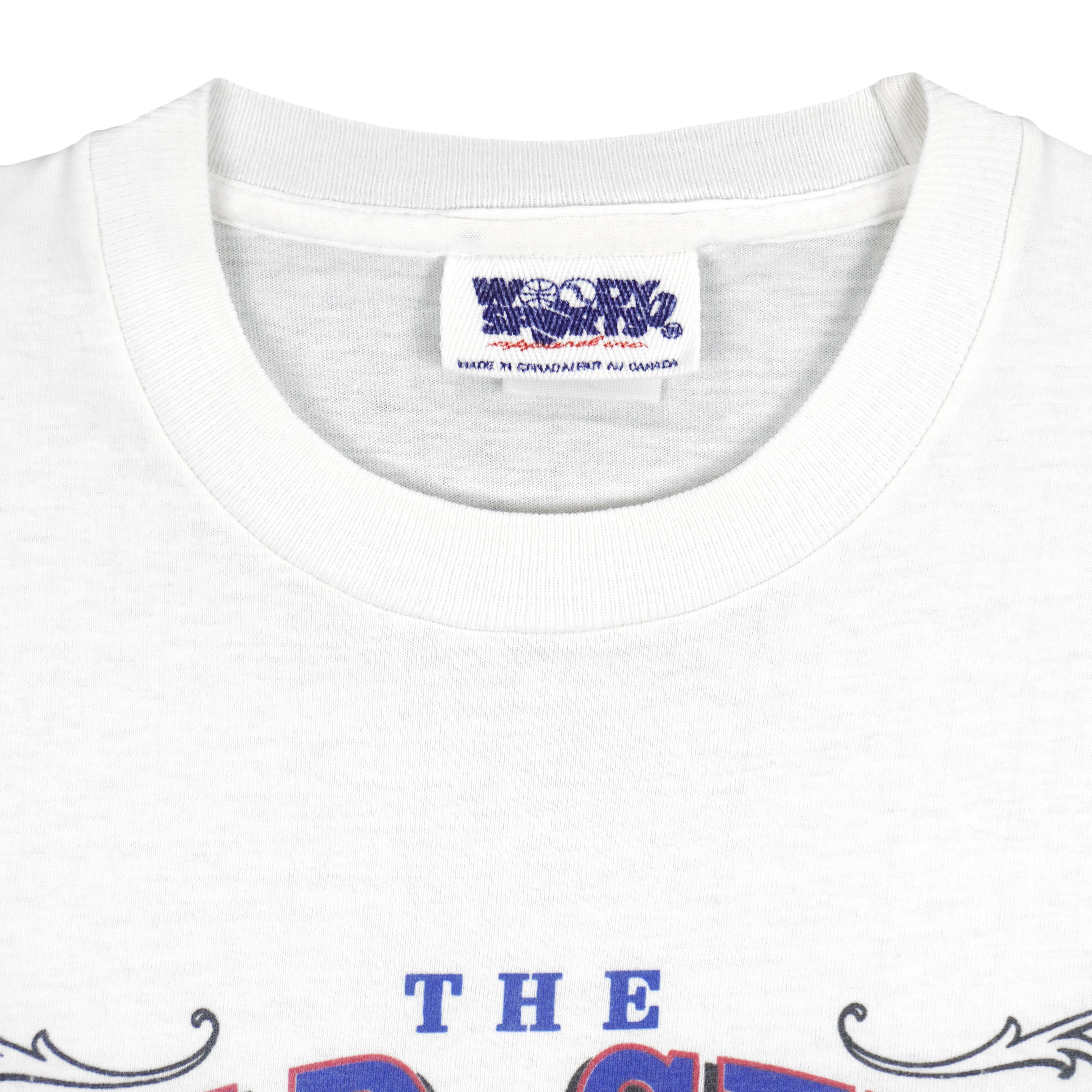 MLB (Woody Sports) - Atlanta Braves Vs Toronto Blue Jays World Series T-Shirt 1992 Large Vintage Retro Baseball