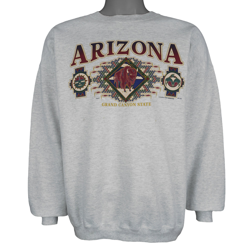Vintage (Hanes) - Arizona Grand Canyon State Crew Neck Sweatshirt 1990s Large Vintage Retro