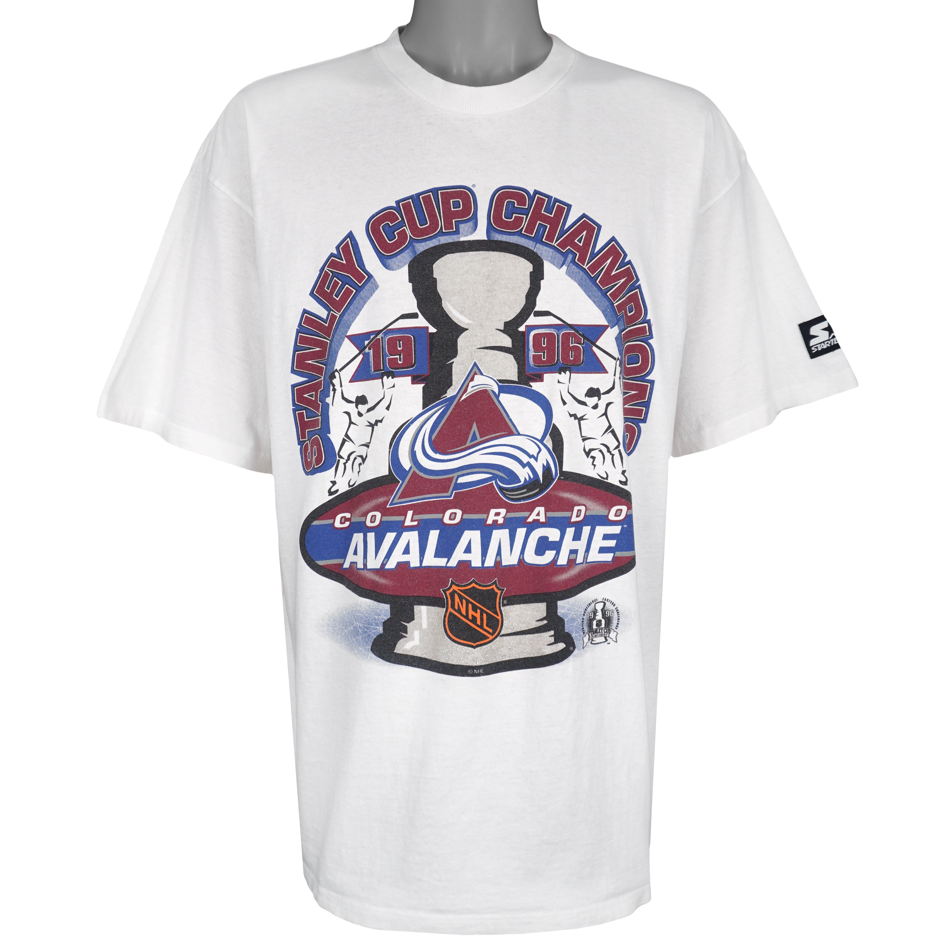Starter (NHL) - Colorado Avalanche Stanley Cup Champs T-Shirt 1996 X-Large Vintage Retro Hockey