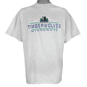 NBA (Logo 7) - Minnesota Timberwolves Embroidered T-Shirt 1990s X-Large Vintage Retro Basketball