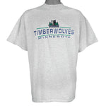 NBA (Logo 7) - Minnesota Timberwolves Embroidered T-Shirt 1990s X-Large