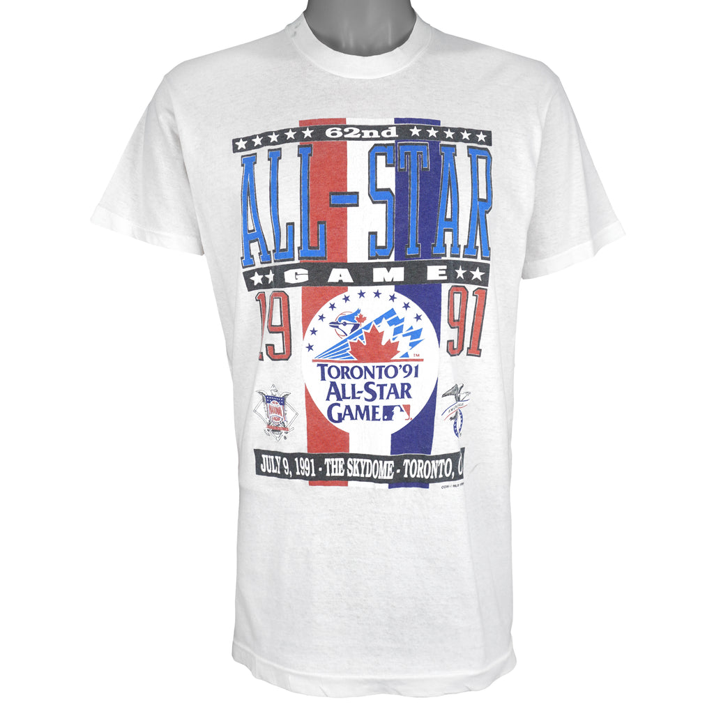 MLB (Fruit Of The Loom) - Toronto Blue Jays 62nd The All-Star Game T-Shirt 1991 Vintage Retro Baseball