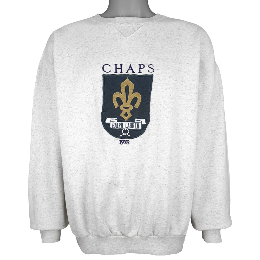 Ralph Lauren (Chaps) - Embroidered Crew Neck Sweatshirt 1990s X-Large Vintage Retro