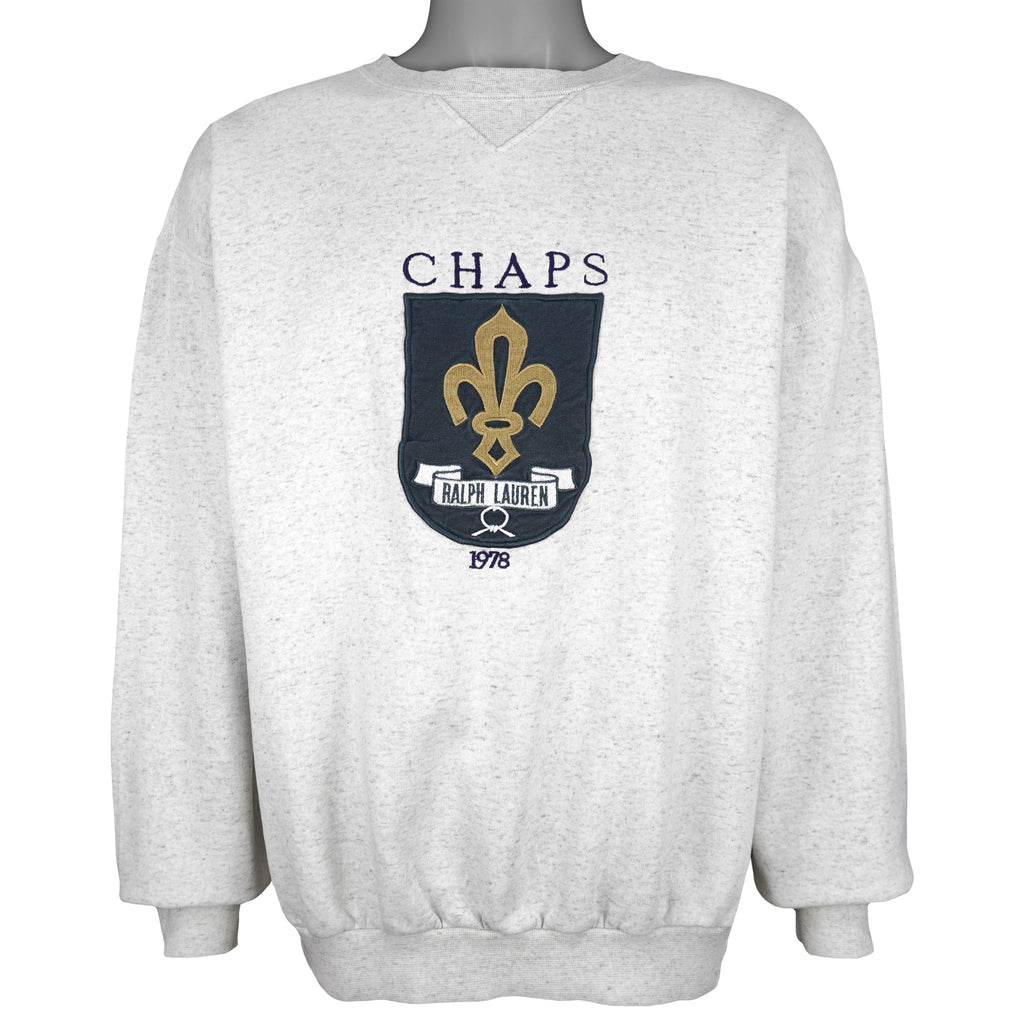 Ralph Lauren (Chaps) - Embroidered Crew Neck Sweatshirt 1990s X-Large Vintage Retro