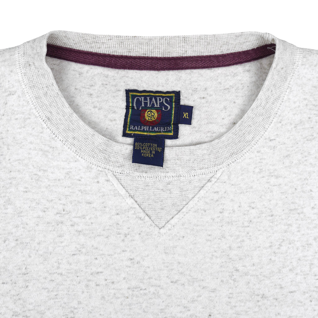Ralph Lauren (Chaps) - Embroidered Crew Neck Sweatshirt 1990s X-Large Vintage Retro