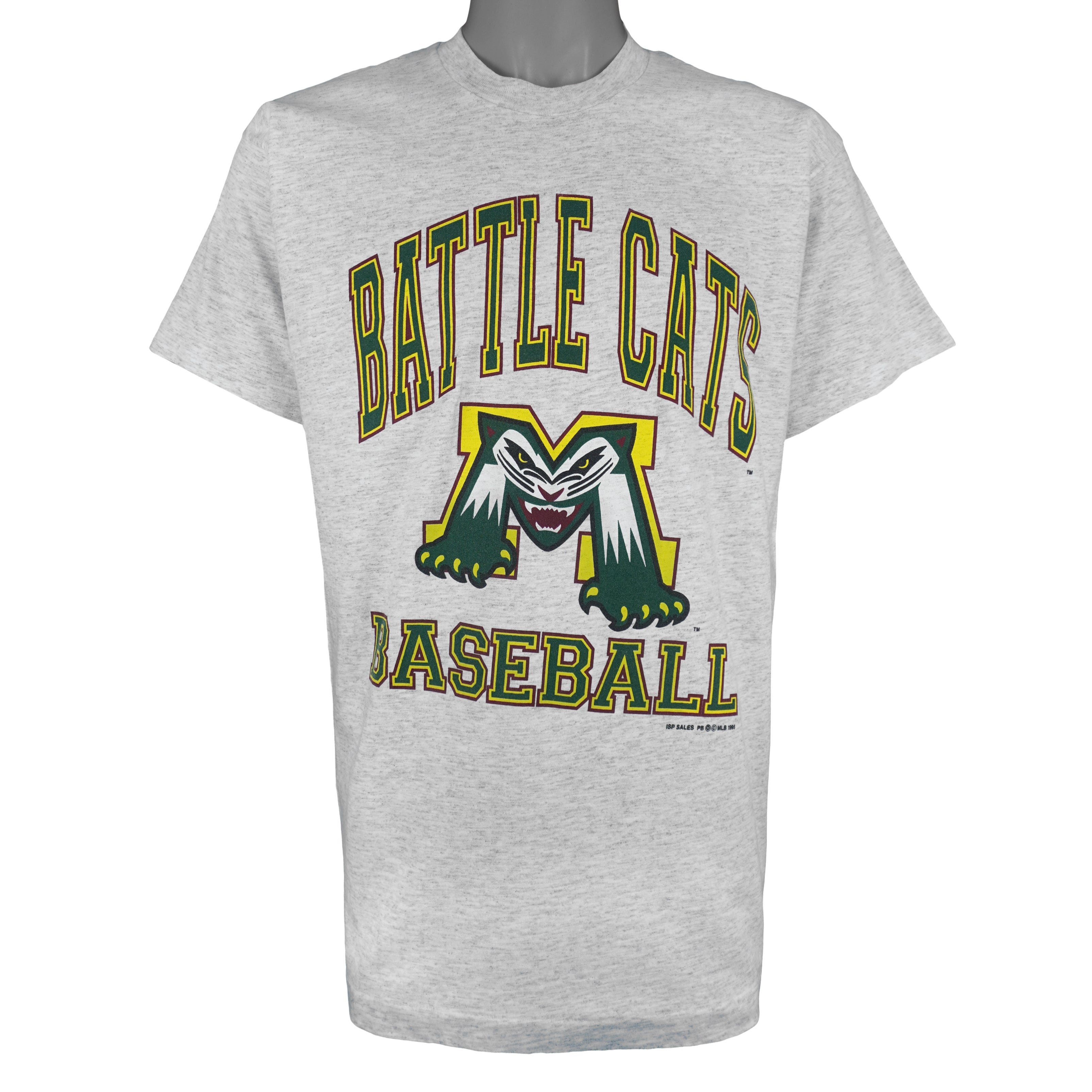 MLB (Fruit of the Loom) - Michigan Battle Cats Single Stitch T-Shirt 1995 Large Vintage Retro Baseball