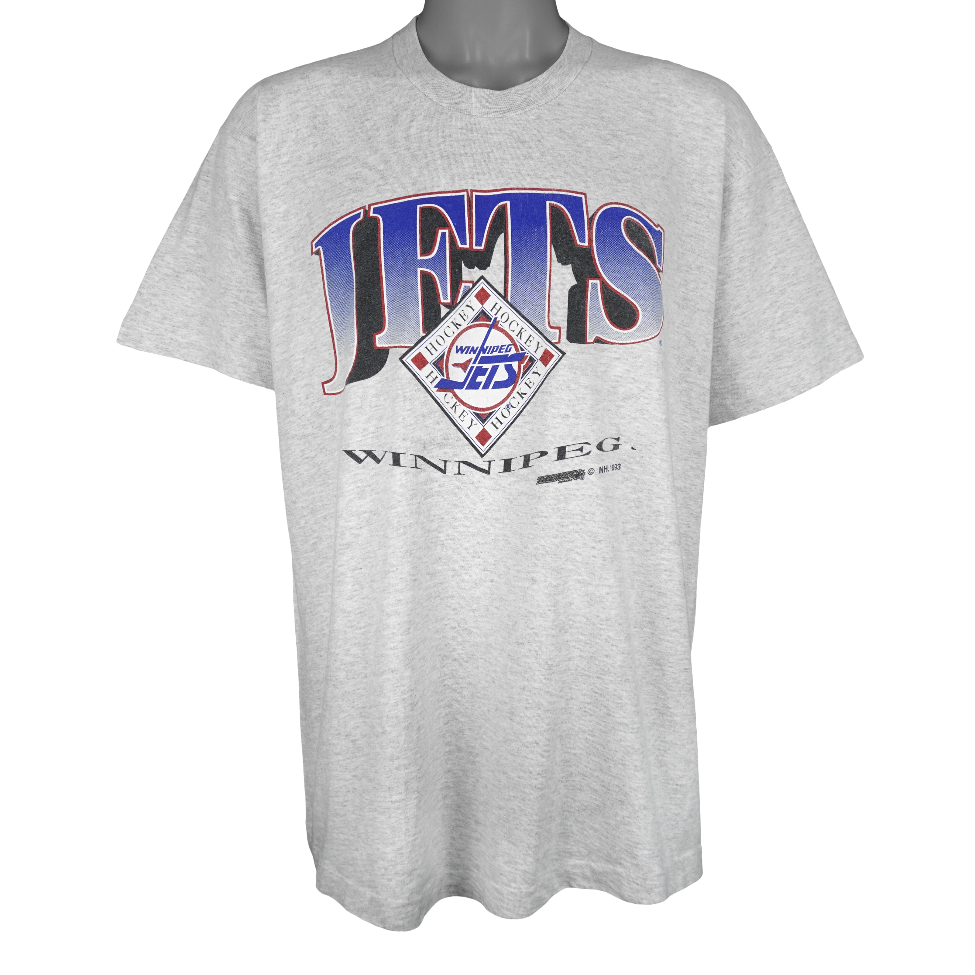 NHL (Fruit Of The Loom) - Winnipeg Jets Single Stitch T-Shirt 1993 X-Large vintage Retro Hockey