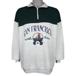 Vintage - Grey & Green San Francisco 1/4 Zip Sweatshirt 1990s X-Large