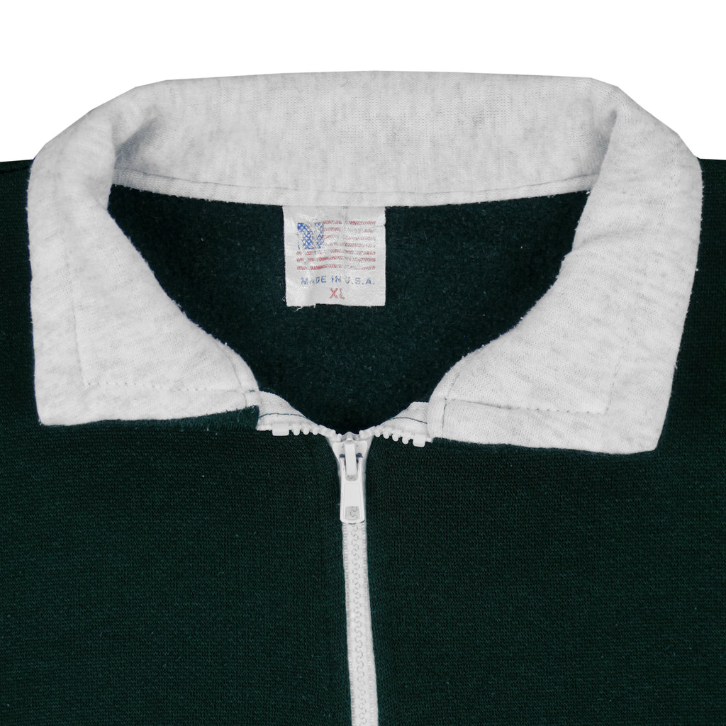 Vintage - Grey & Green San Francisco 1/4 Zip Sweatshirt 1990s X-Large Vintage Retro