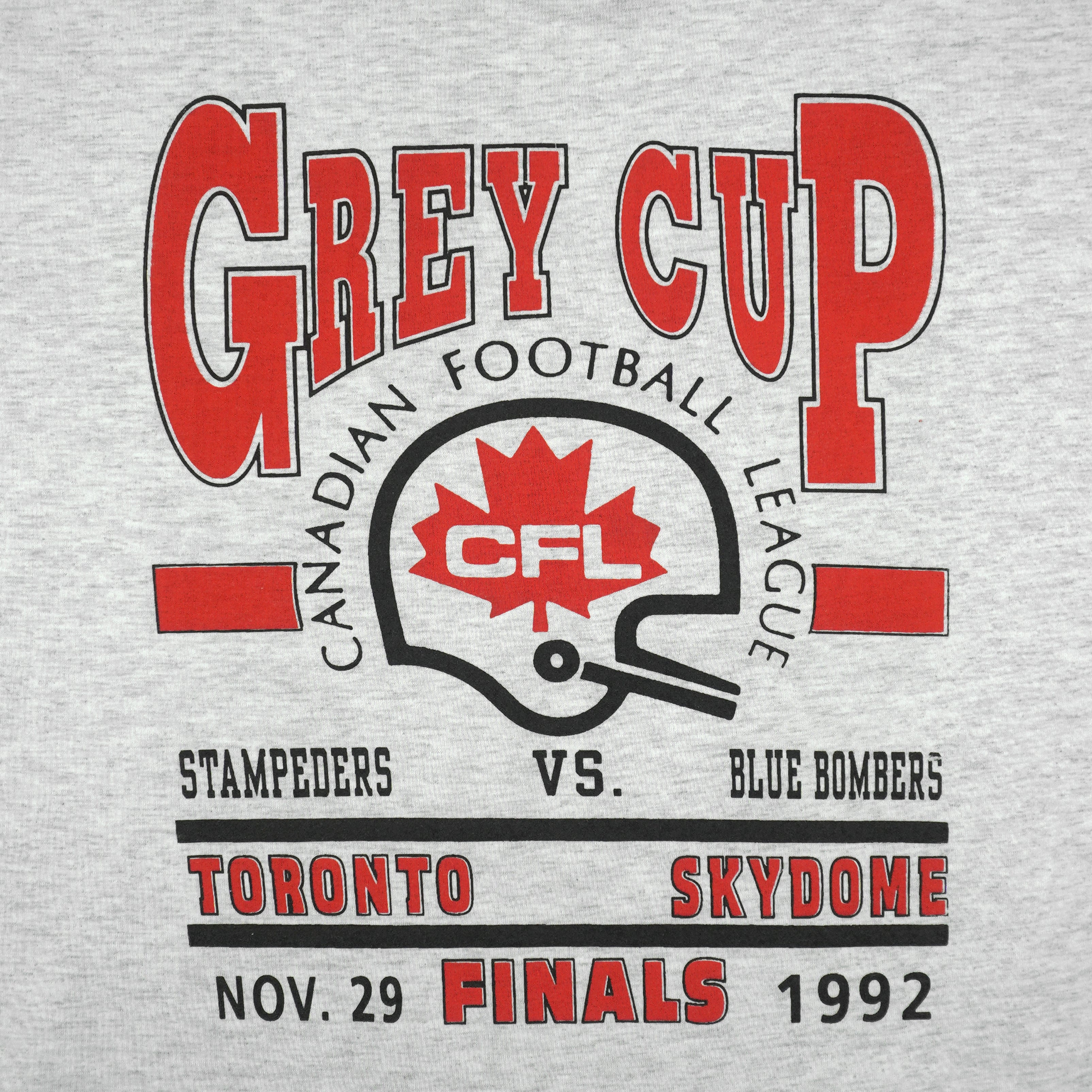 CFL - Calgary Stampeders VS Winnipeg Blue Bombers Grey Cup Champions T-Shirt 1992 X-Large Vintage Retro Football