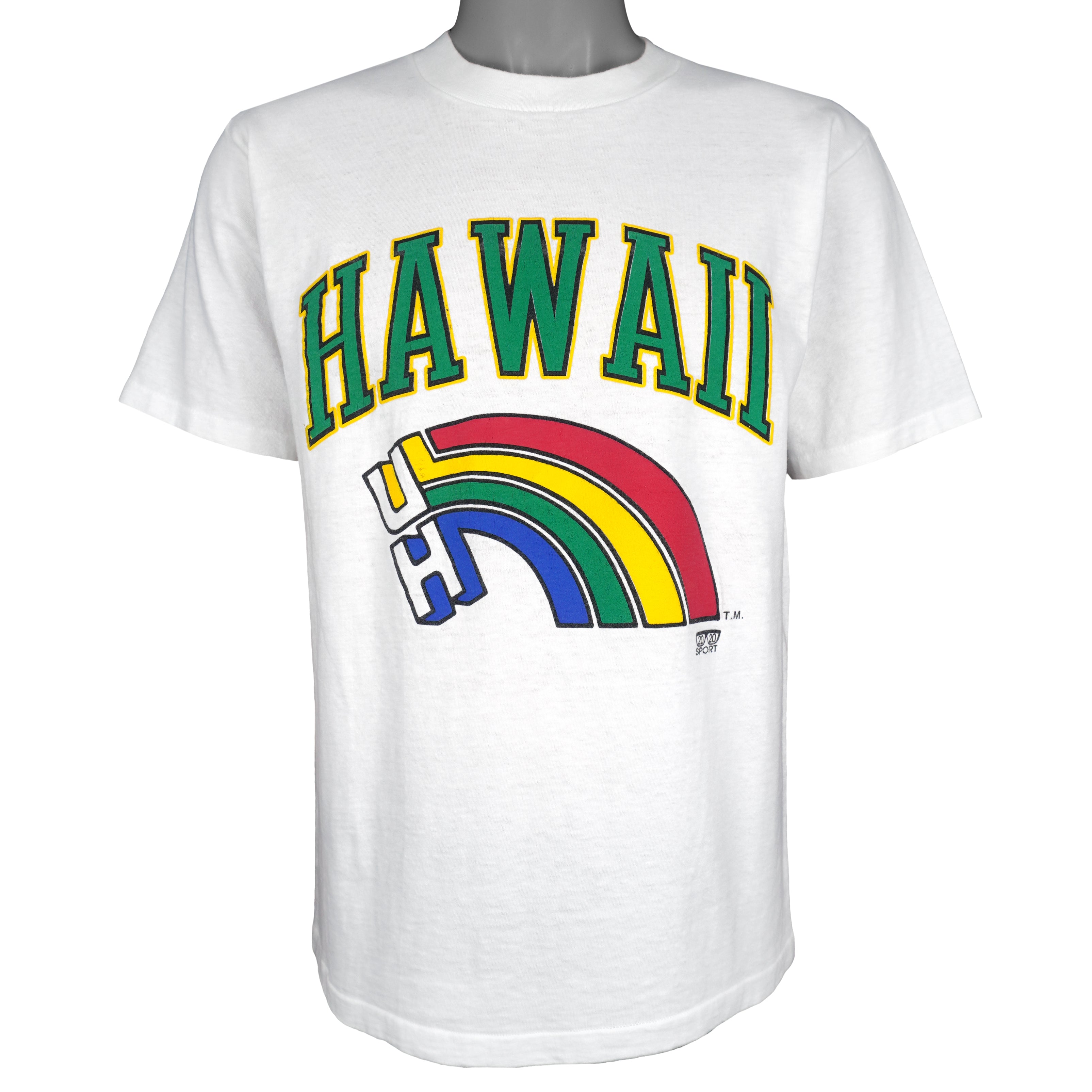 NCAA (Oneita) - University of Hawaii Single Stitch T-Shirt 1990s Large Vintage Retro