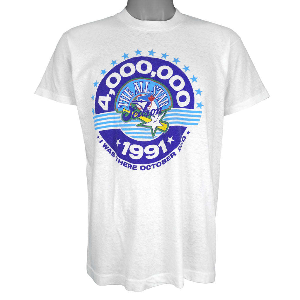 MLB (Fruit Of The Loom) - Toronto Blue Jays The All Star Season T-Shirt 1991 X-Large Vintage Retro Baseball