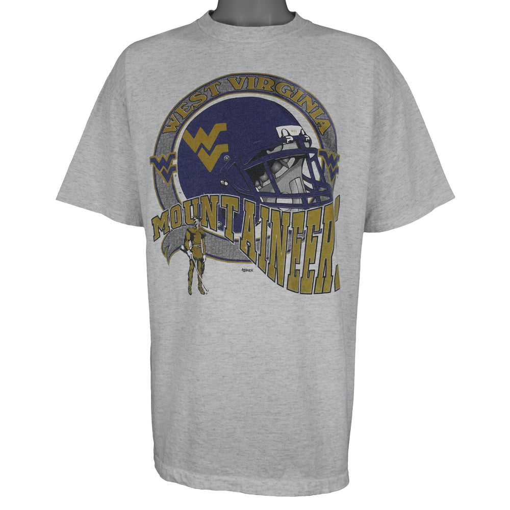 NCAA (Powerpro) - West Virginia Mountaineers Helmet T-Shirt 1990s X-Large Vintage Retro
