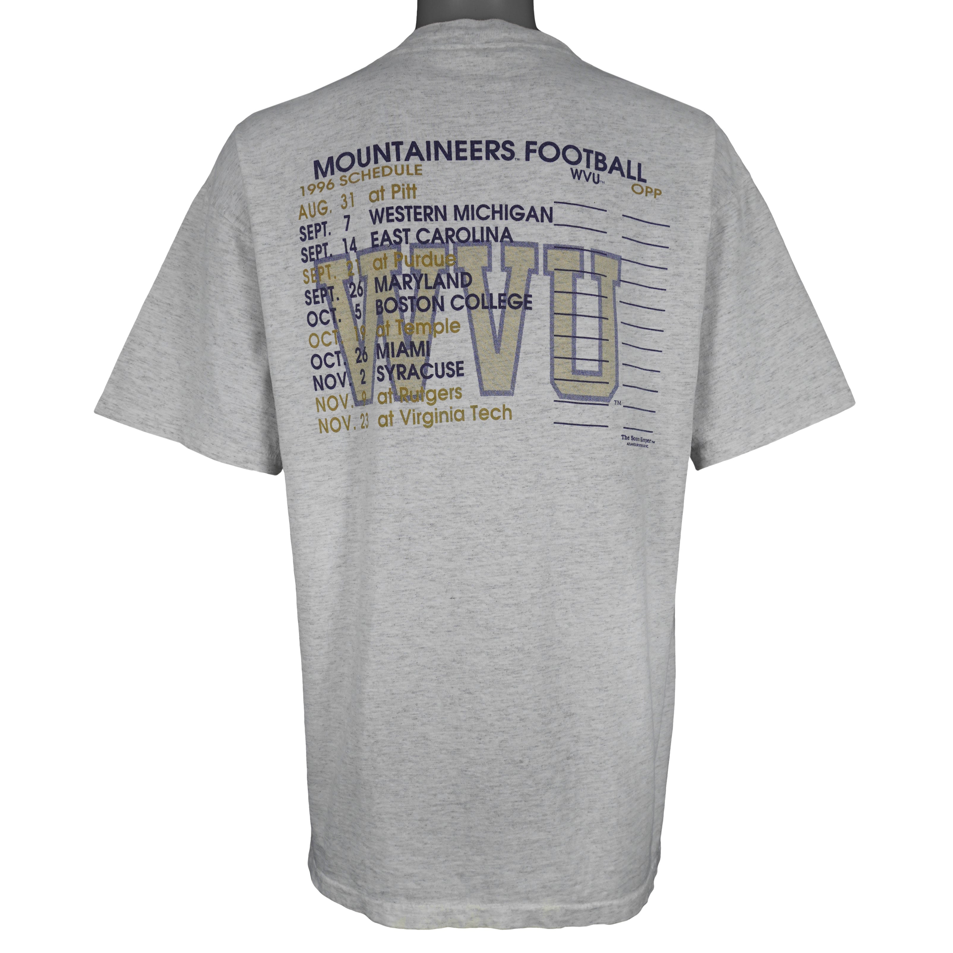 NCAA (Powerpro) - West Virginia Mountaineers Helmet T-Shirt 1990s X-Large Vintage Retro