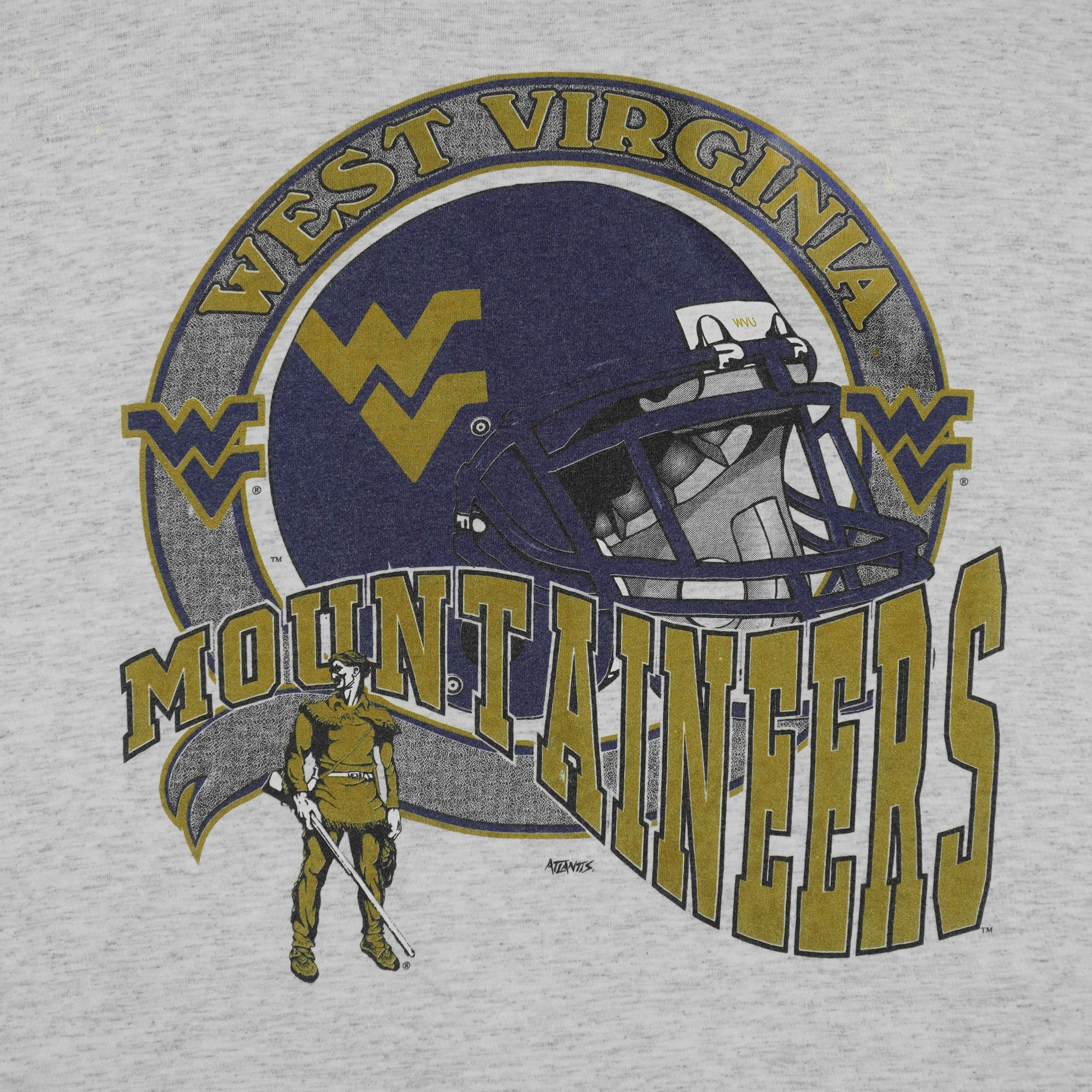 NCAA (Powerpro) - West Virginia Mountaineers Helmet T-Shirt 1990s X-Large Vintage Retro
