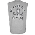 Vintage - Grey World Gym Big Spell-Out Sleeveless Shirt Large Vintage Retro
