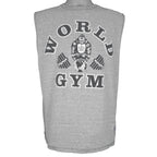 Vintage - Grey World Gym Big Spell-Out Sleeveless Shirt Large Vintage Retro