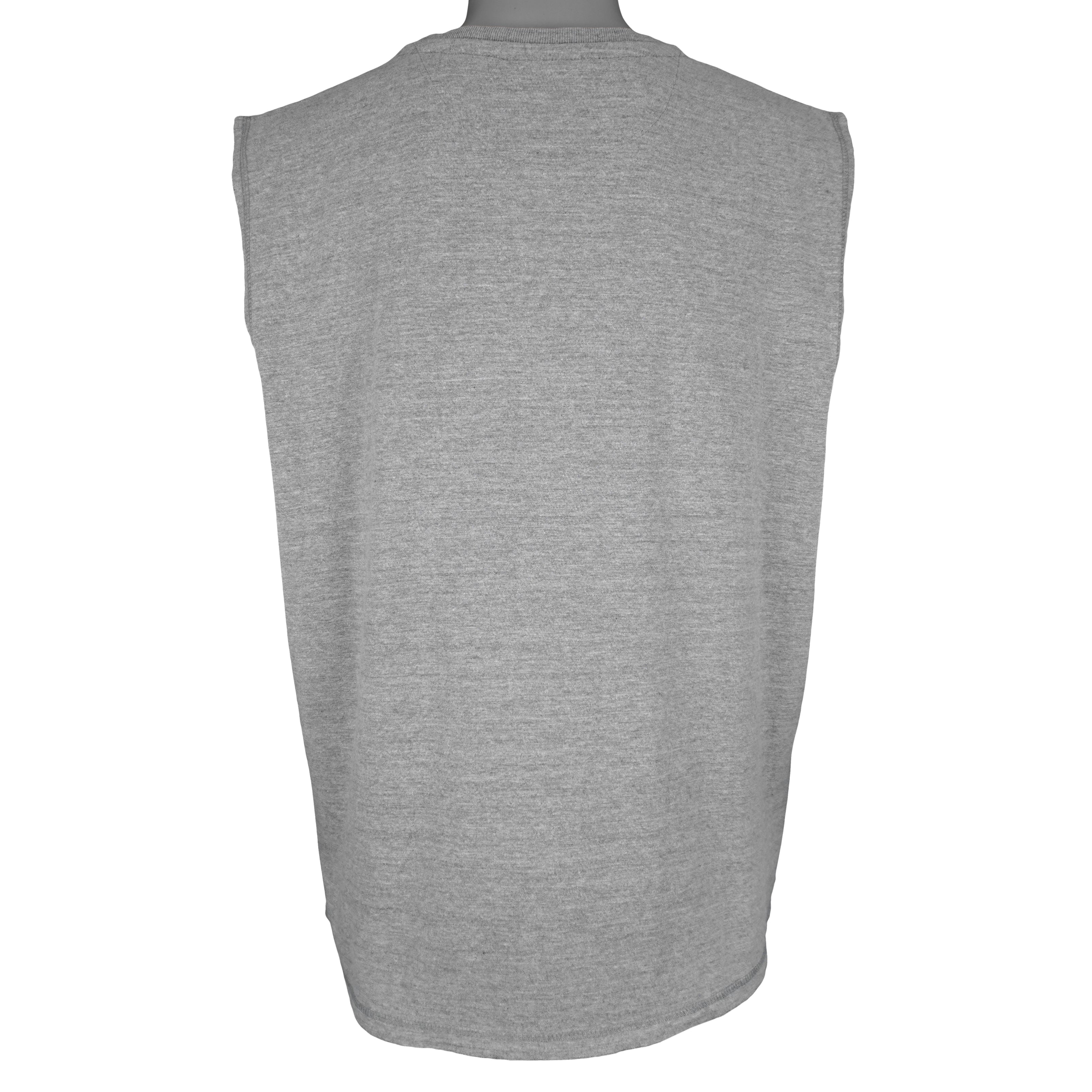 Vintage - Grey World Gym Big Spell-Out Sleeveless Shirt Large Vintage Retro