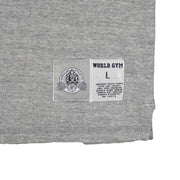 Vintage - Grey World Gym Big Spell-Out Sleeveless Shirt Large Vintage Retro