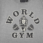 Vintage - Grey World Gym Big Spell-Out Sleeveless Shirt Large Vintage Retro