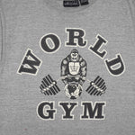 Vintage - Grey World Gym Big Spell-Out Sleeveless Shirt Large Vintage Retro