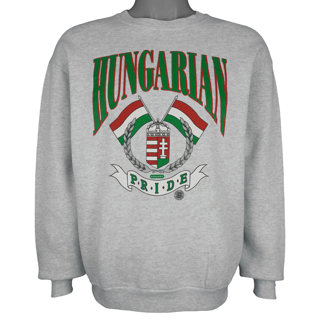 Vintage (Fruit Of The Loom) - Hungarian Pride Crew Neck Sweatshirt 1990s Large Vintage Retro