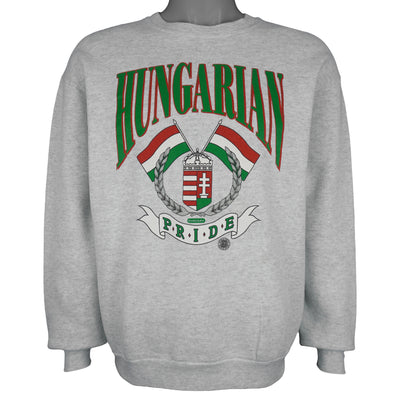 Vintage (Fruit Of The Loom) - Hungarian Pride Crew Neck Sweatshirt 1990s Medium