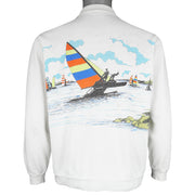Vintage - Beach Sea Sailing 1/4 Button-Up Sweatshirt 1990s Large 