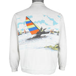 Vintage - Beach Sea Sailing 1/4 Button-Up Sweatshirt 1990s Large 