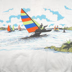 Vintage - Beach Sea Sailing 1/4 Button-Up Sweatshirt 1990s Large 