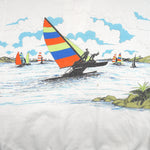 Vintage - Beach Sea Sailing 1/4 Button-Up Sweatshirt 1990s Large 