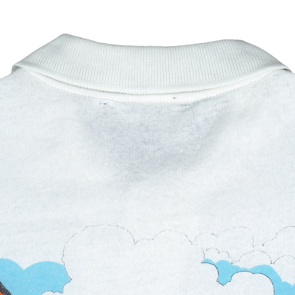 Vintage - Beach Sea Sailing 1/4 Button-Up Sweatshirt 1990s Large 