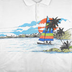 Vintage - Beach Sea Sailing 1/4 Button-Up Sweatshirt 1990s Large 