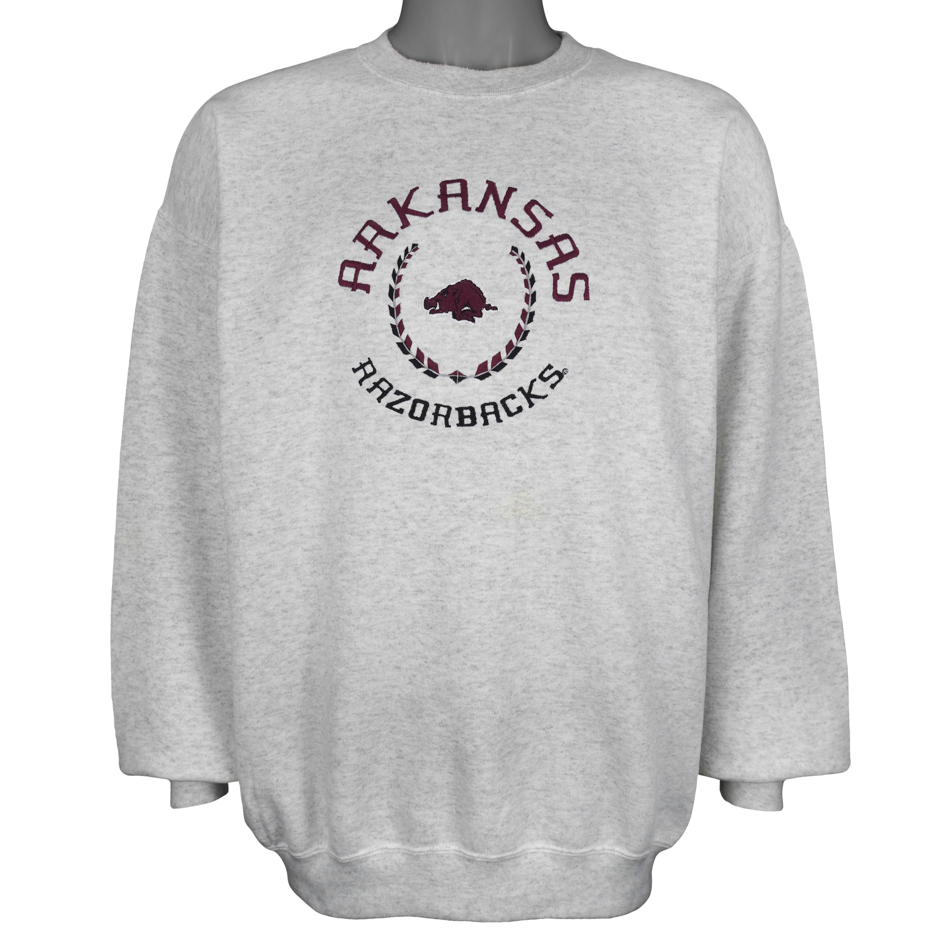 NCAA (CS) - Arkansas Razorbacks Embroidered Sweatshirt 1990s Large Vintage Retro