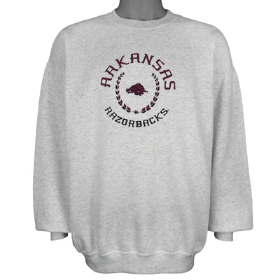 NCAA (CS) - Arkansas Razorbacks Embroidered Sweatshirt 1990s Large