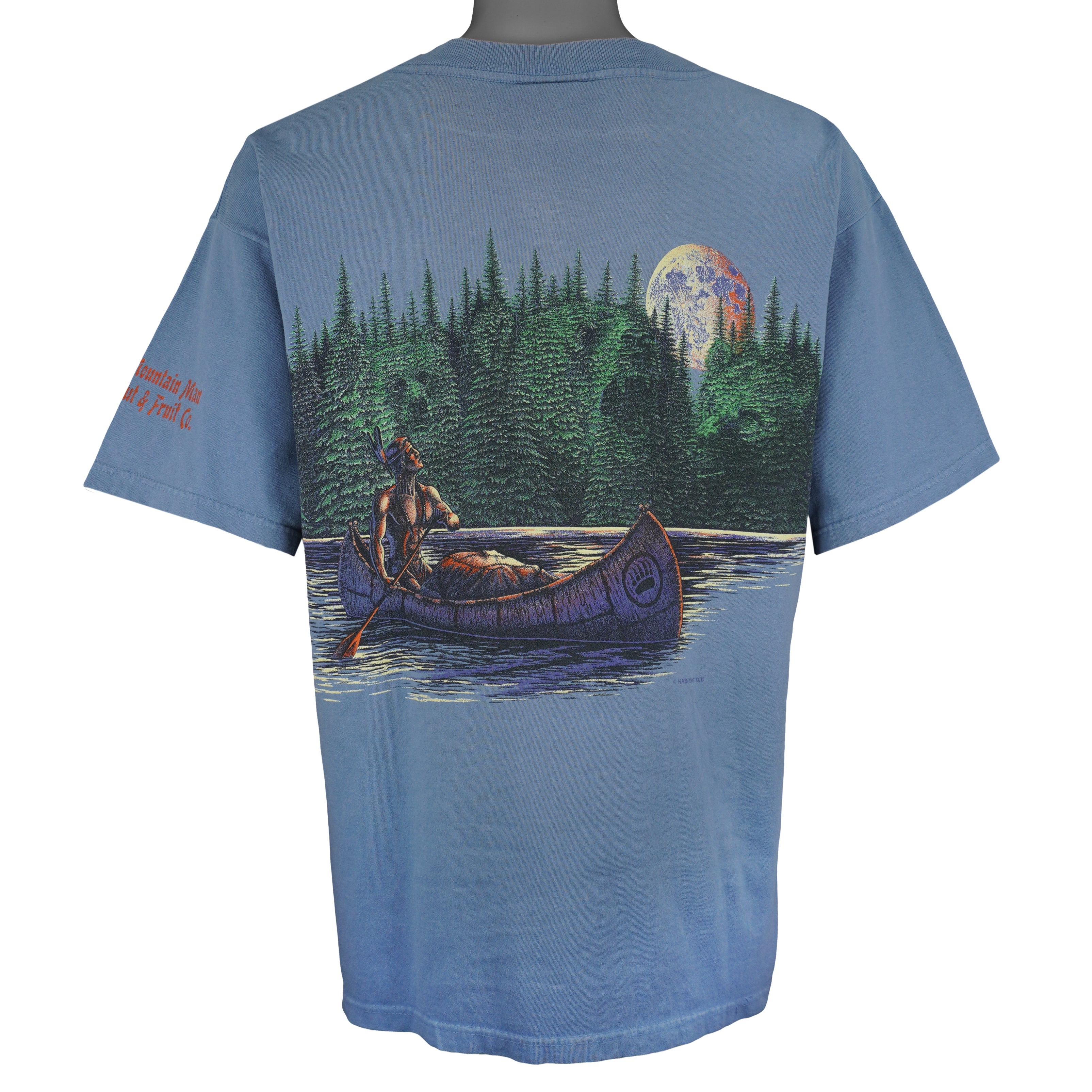 Vintage (Habitat) - Native American Canoe Moonlight T-Shirt 1990s Large Vintage Retro