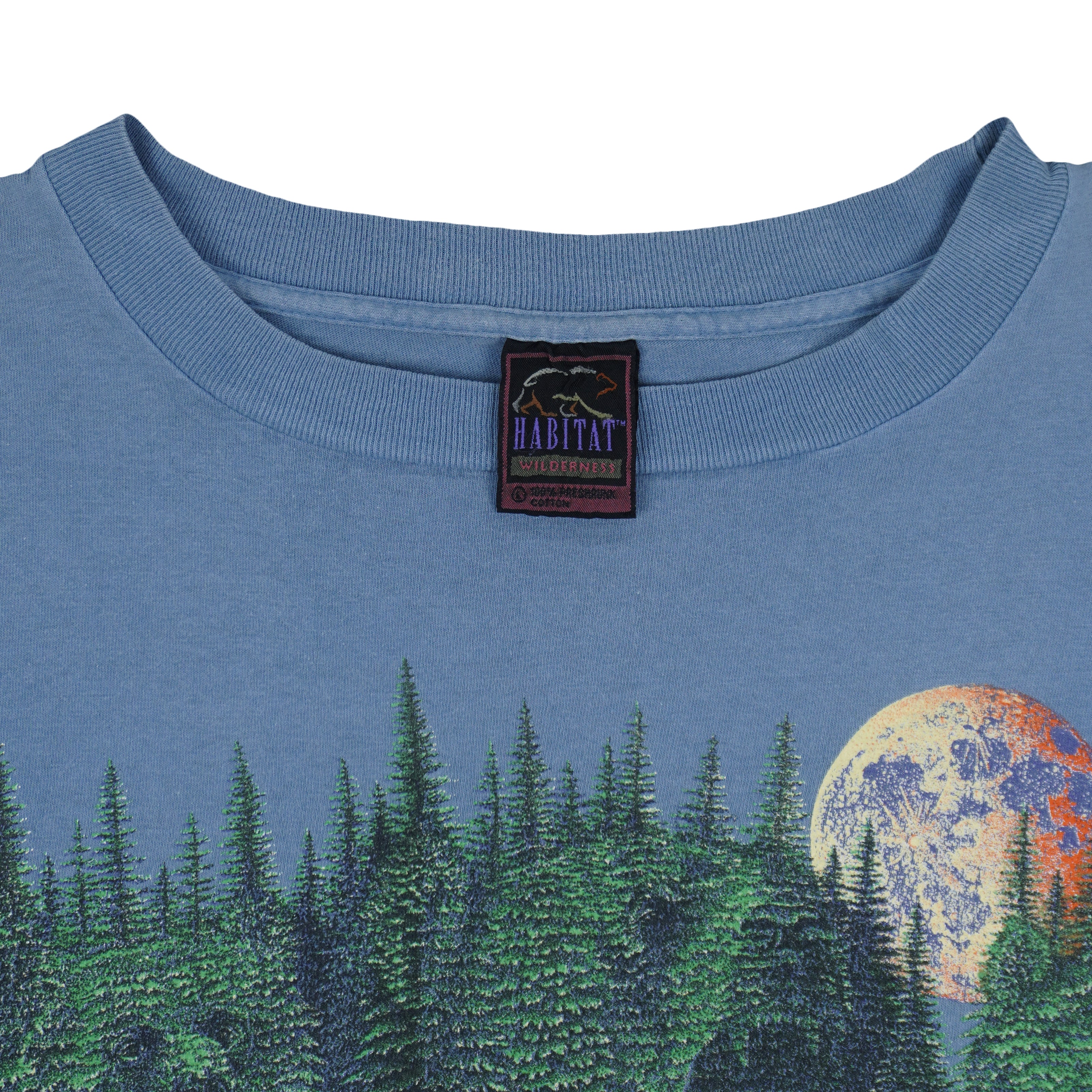 Vintage (Habitat) - Native American Canoe Moonlight T-Shirt 1990s Large Vintage Retro