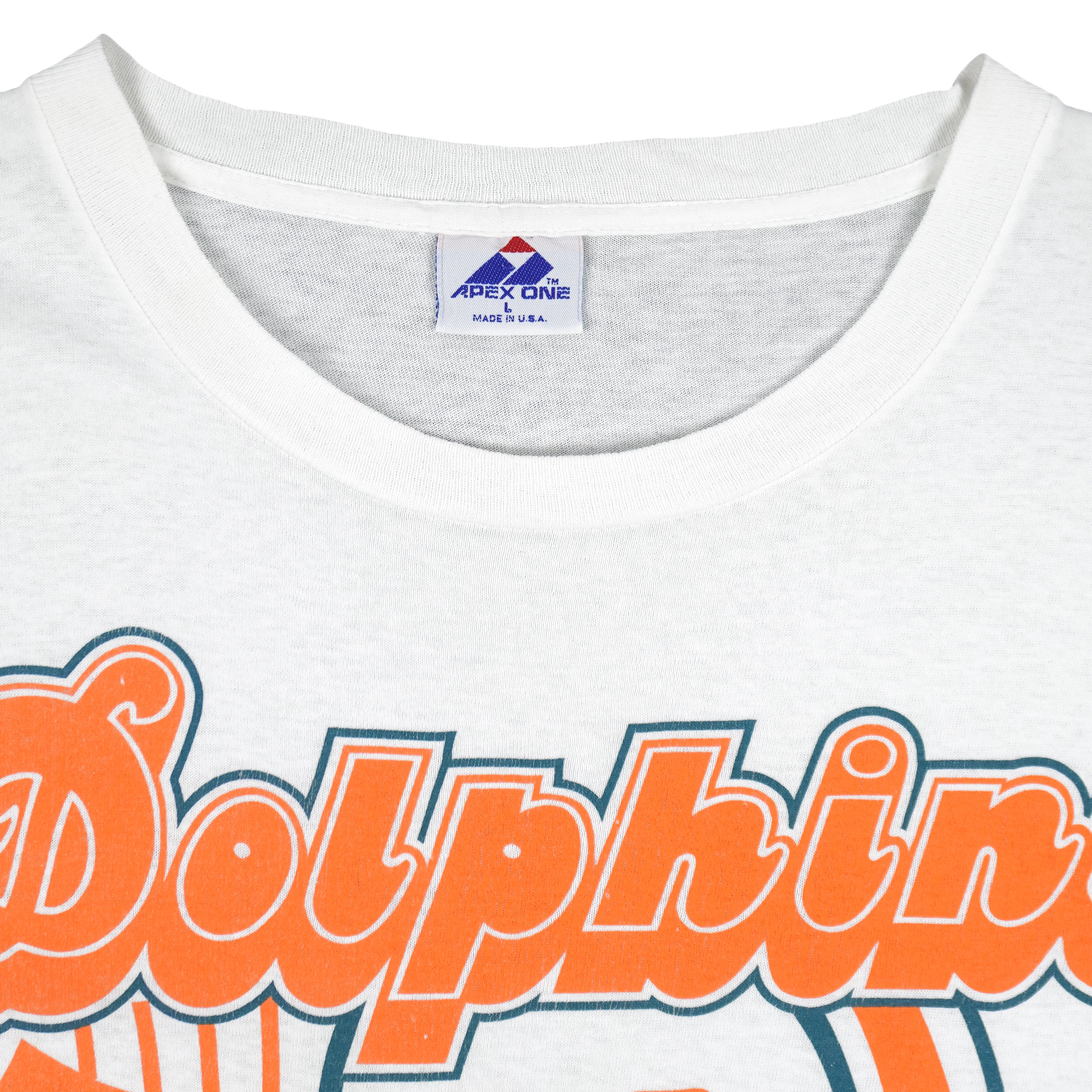NFL (Apex One) - Miami Dolphins Single Stitch T-Shirt 1994 Large Vintage Retro Football