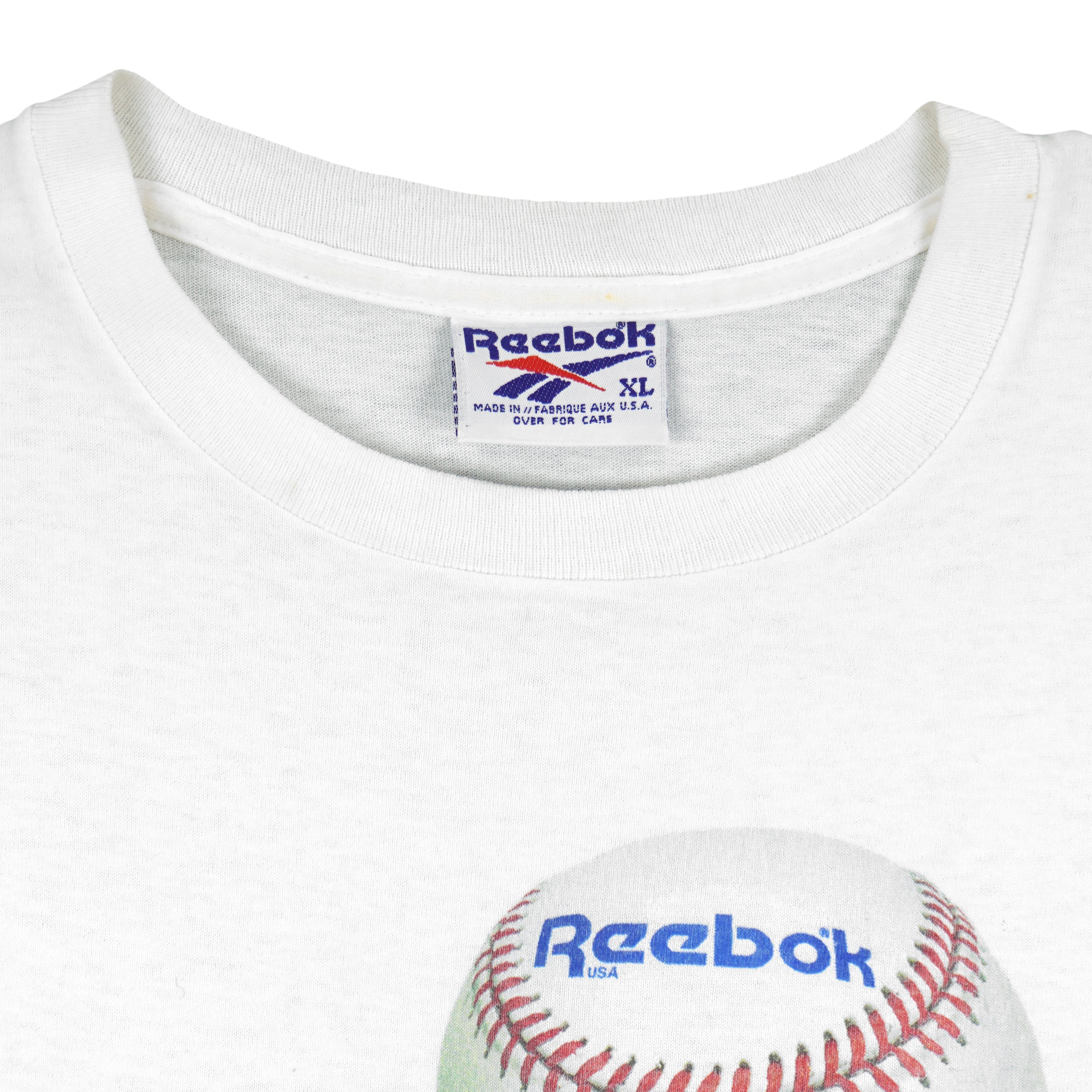 Reebok - Baseball Single Stitch T-Shirt 1990s X-Large Vintage Retro