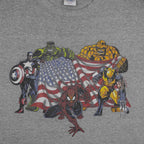 Marvel (Delta) - Superheroes USA Flag Printed T-Shirt 2001 Large Vintage Retro