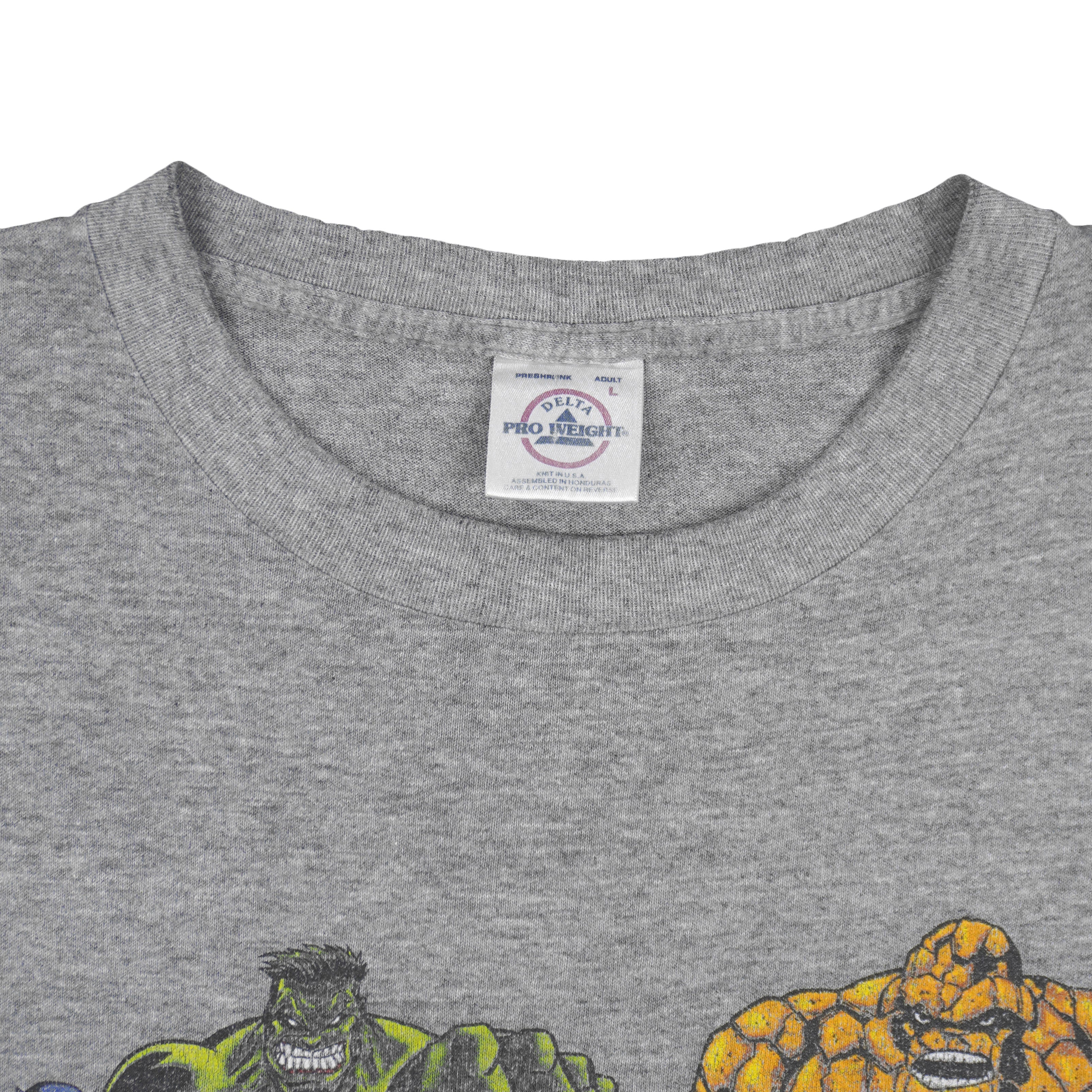 Marvel (Delta) - Superheroes USA Flag Printed T-Shirt 2001 Large Vintage Retro