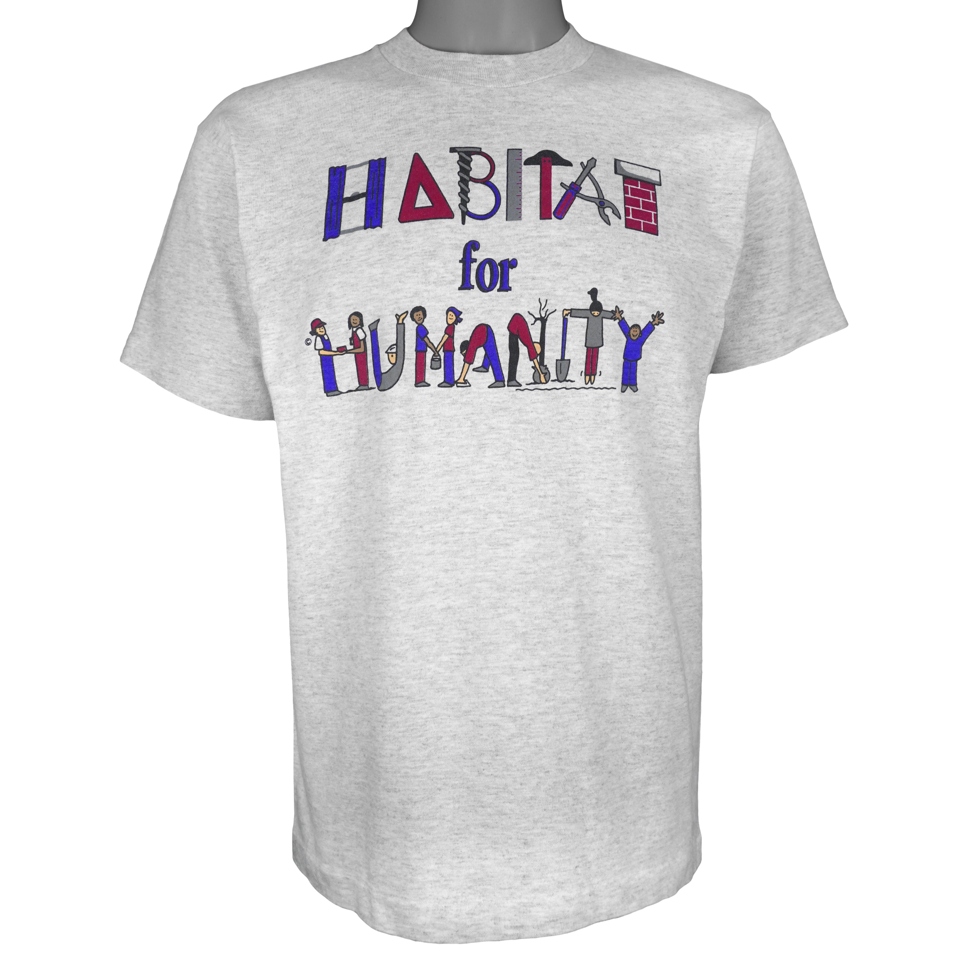 Vintage (Fruit Of The Loom) - Habitat For Humanity T-Shirt 1990s Medium Vintage Retro
