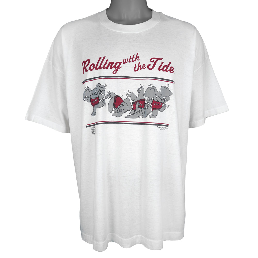 NCAA (Best) - Alabama Crimson Rolling With The Tide T-Shirt 1990s 3X-Large Vintage Retro