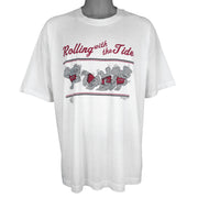 NCAA (Best) - Alabama Crimson Rolling With The Tide T-Shirt 1990s 3X-Large Vintage Retro